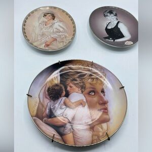 Bradford Exchange Princess Of Wales Diana collector plates Queen Vintage Set 3
